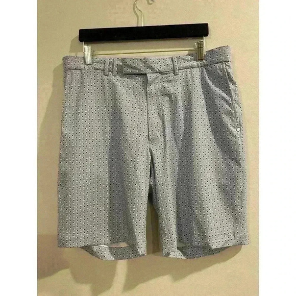 RLX Ralph Lauren Golf Shorts Performance Blue Geometric Patterned Stretch 34 9” - Picture 1 of 6